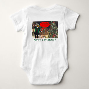 baby one piece. Merry Christmas. bullfrog/carole Bodysuit