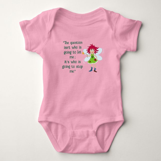 Baby One-piece "Whose going to stop me" - Pink Bodysuit (Front)