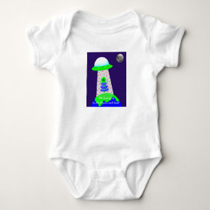 Baby one-piece with alien and moon by Jo Images Baby Bodysuit