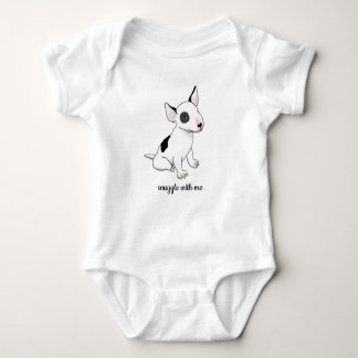 Baby one-piece with cute bull-terrier pup baby bodysuit
