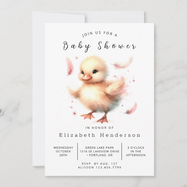 Baby Online Duck Baby Shower  Invitation (Front)