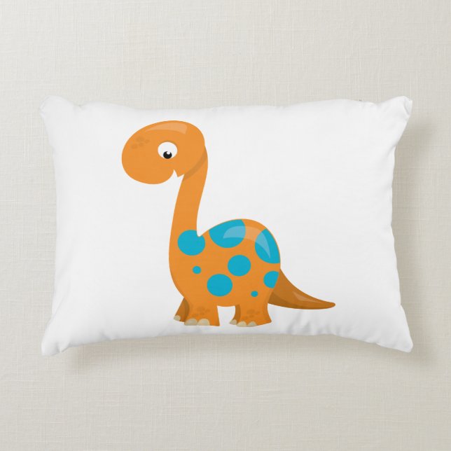 Baby Orange Dinosaur Decorative Cushion (Front)