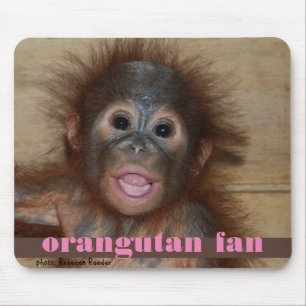 Baby orangutan Fan Mouse Pad
