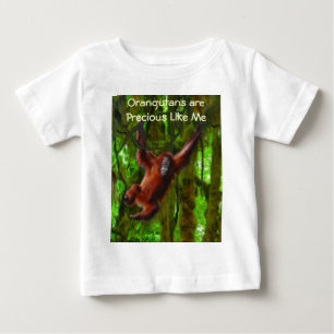 Baby Orangutan & Rainforest Primate Art Gift T-Shirt