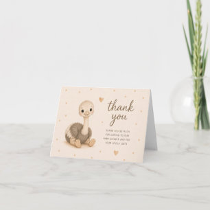Baby Ostrich Baby Shower Thank You Card