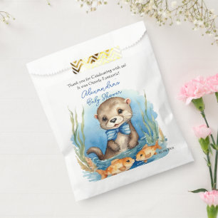 Baby Otter Boy Baby Shower Thank You Favour Bag
