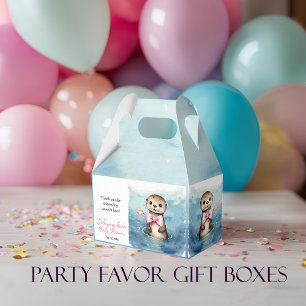 Baby Otter Girl Baby Shower Favour Box