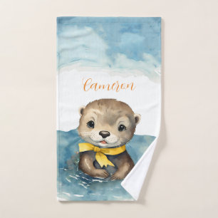 Baby Otter Personalised  Bath Towel Set