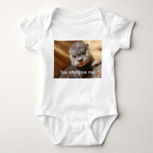 Baby otter pup infant jersey baby bodysuit