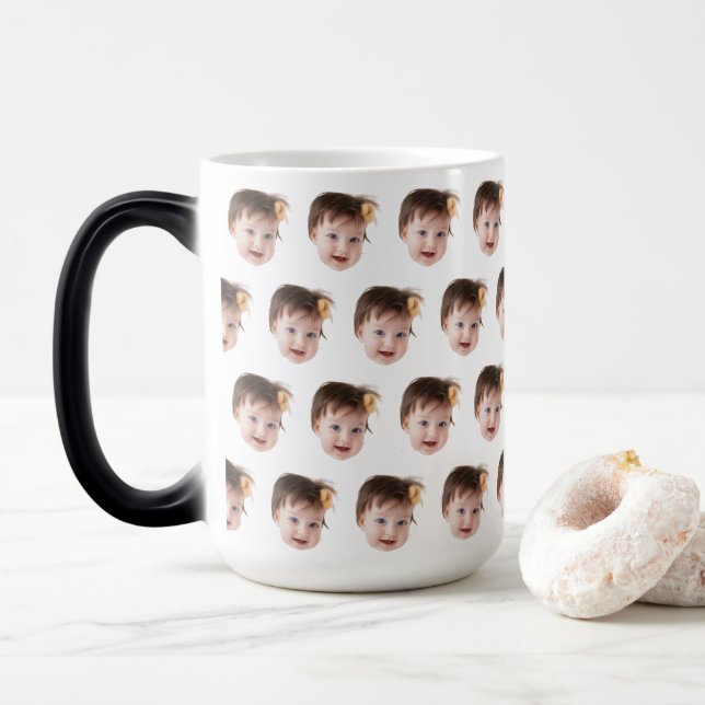 Baby our Dogs Your Husband's Face Funny Gift Ideas Magic Mug (With Donut)