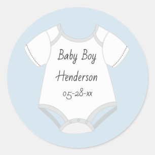 Baby Outfit Stickers with Due Date and Name