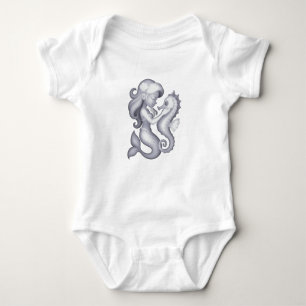 Baby outfit with seahorse baby bodysuit