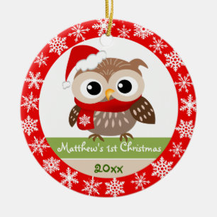Baby Owl 1st Christmas Ornament