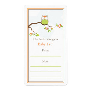 Baby Owl  Bookplate