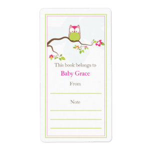 Baby Owl  Bookplate
