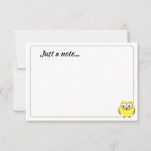 Baby Owl Cartoon Custom Just a Note