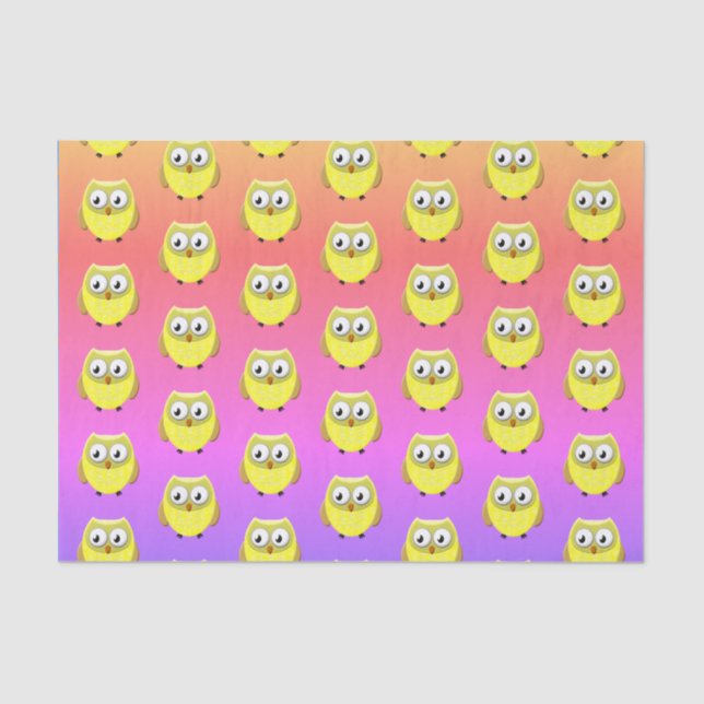 Baby Owl Cartoon Tissue Paper (Front)