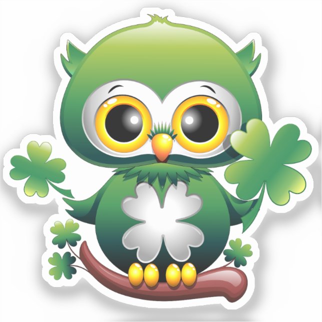 Baby Owl Cute St Patrick Cartoon (Front)