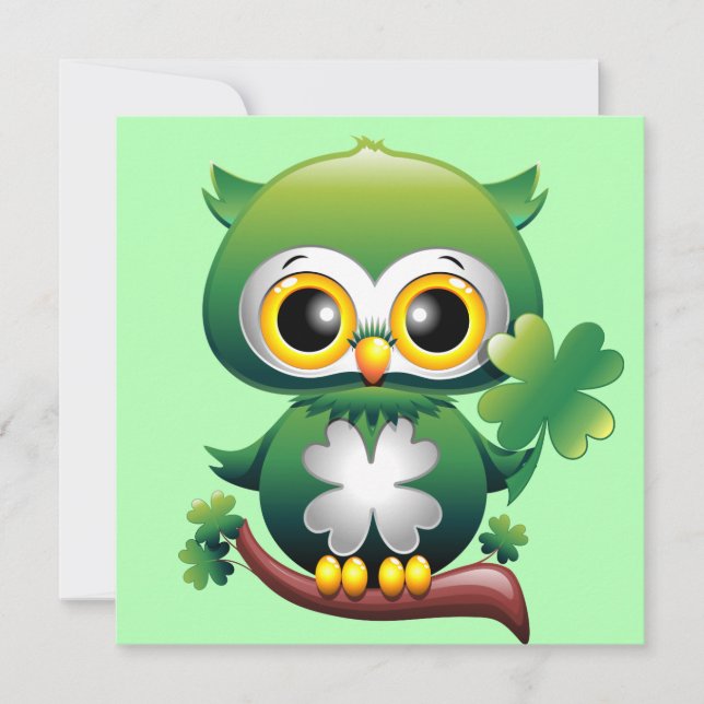 Baby Owl Cute St Patrick Cartoon (Front)