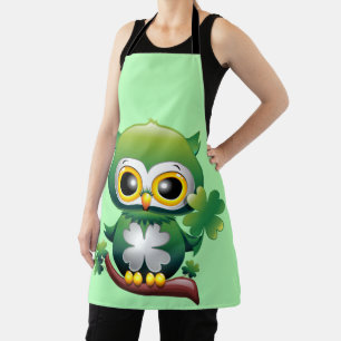 Baby Owl Cute St Patrick Cartoon Apron
