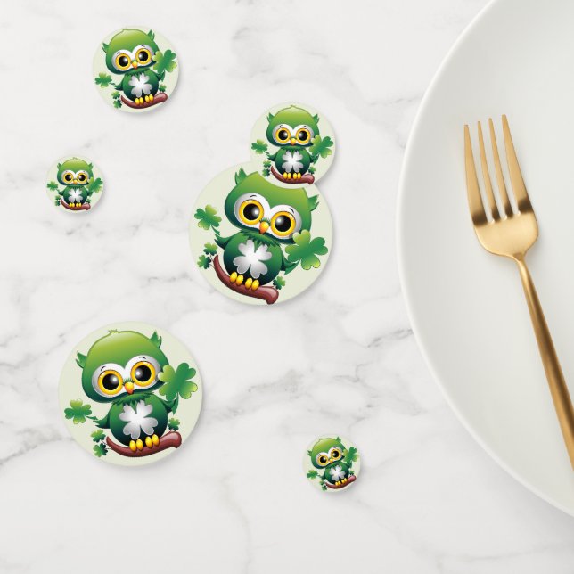 Baby Owl Cute St Patrick Cartoon Confetti (Group)