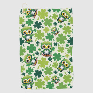 Baby Owl Cute St Patrick Cartoon Golf Towel