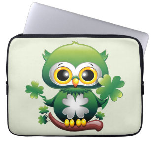 Baby Owl Cute St Patrick Cartoon Laptop Sleeve
