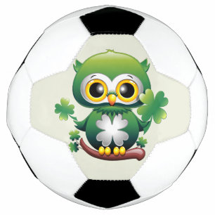 Baby Owl Cute St Patrick Cartoon Soccer Ball