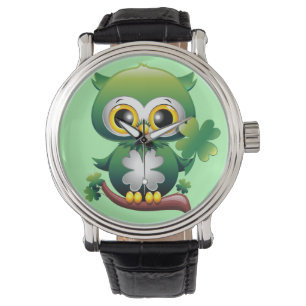 Baby Owl Cute St Patrick Cartoon Watch