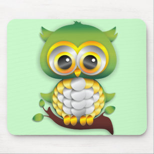 Baby Owl Paper Craft Design Mousepad