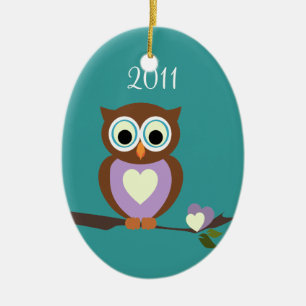 Baby Owl/ Photo Ceramic Ornament