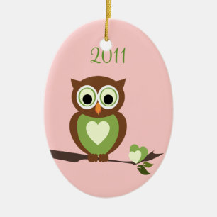 Baby Owl/ Photo Ceramic Tree Decoration
