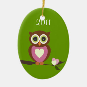 Baby Owl/ Photo Ceramic Tree Decoration