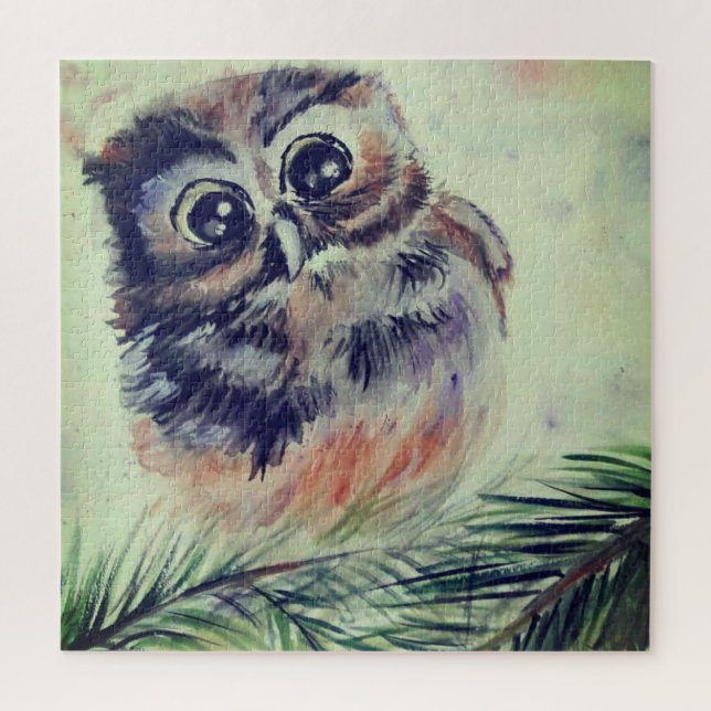 Baby Owl Puzzle - Painting (Vertical)