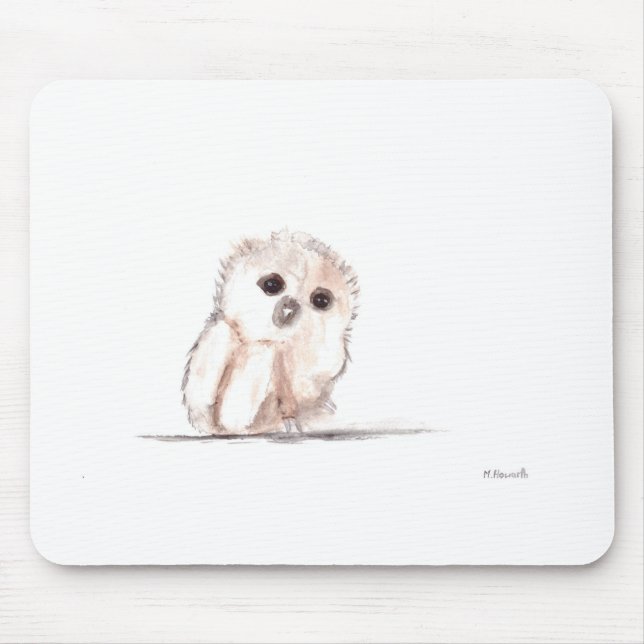 Baby owl small bird mouse pad (Front)