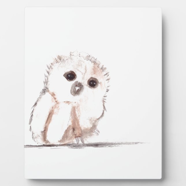 Baby owl small bird plaque (Front)