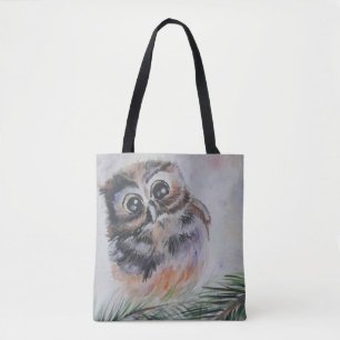 Baby Owl Tote Bag - Painting
