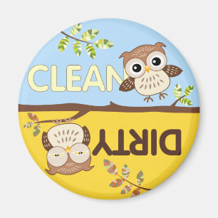 Baby Owls Clean Dirty Dishwasher Magnet