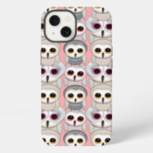 Baby Owls On Pale Pink Background Pattern iPhone Case