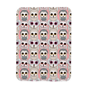 Baby Owls on Pink Pattern Magnet
