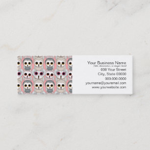 Baby Owls on Pink Pattern Mini Business Card