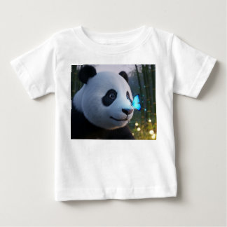 Baby Panda and Glowing Blue Butterfly T-Shirt