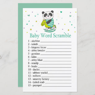 Baby Panda Baby word scramble game