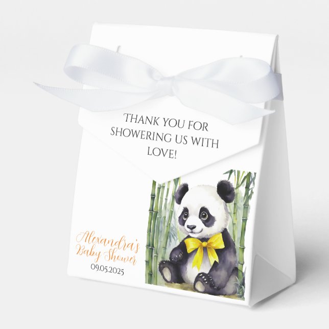 Baby Panda Bear Baby Shower Favour Box (Front Side)
