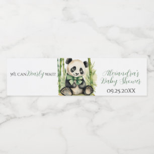 Baby Panda Bear Gender Neutral Baby Shower Water Bottle Label