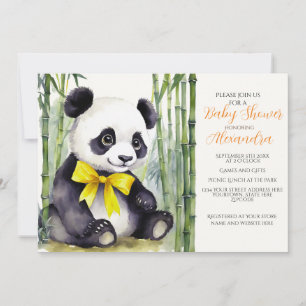 Baby Panda Bearly Wait Baby Shower Invitation