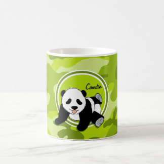 Baby Panda; bright green camo, camouflage Coffee Mug