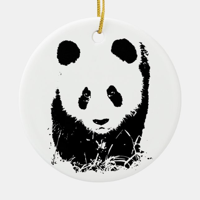 Baby Panda Ceramic Ornament (Front)