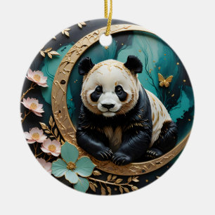 Baby Panda  Ceramic Ornament