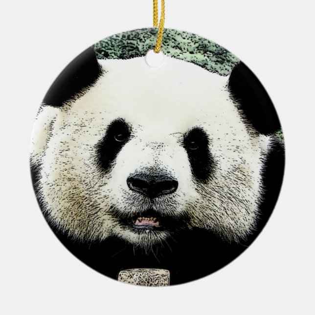 Baby Panda Ceramic Ornament (Front)